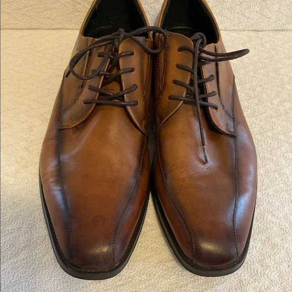 Aldo Brown Distressed Leather Oxford Shoes Business Corporate Formal Vintage - Picture 8 of 11